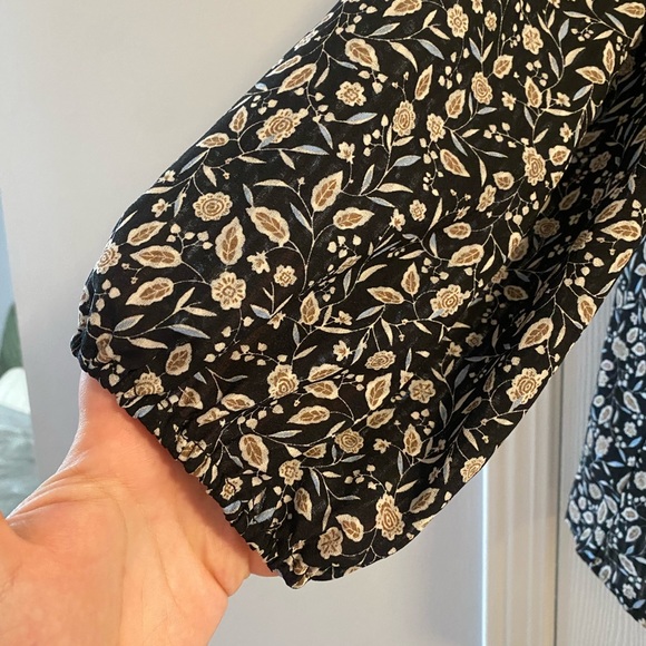 Reitmans Floral Black and Cream Blouse - Picture 2 of 7